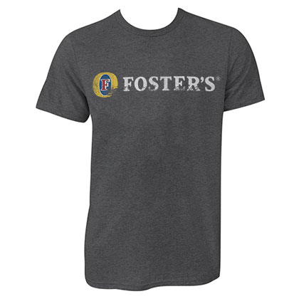Foster's Distressed Logo Charcoal Heather Graphic TShirt