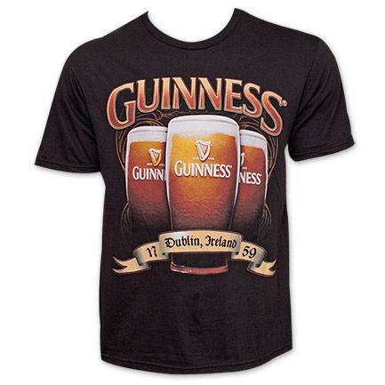 Guinness Triple Pint Design TShirt - Black