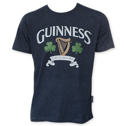 Guinness Logo Distressed Navy T-Shirt