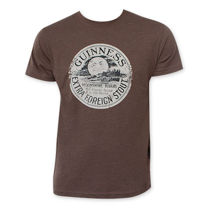Guinness Men's Brown Distressed Moon T-Shirt