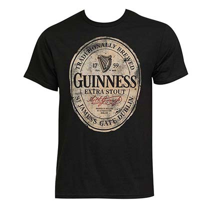 Men's Guinness Extra Stout Black T-Shirt