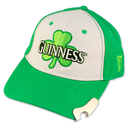 Guinness Shamrock Bottle Opener Hat - Green/White