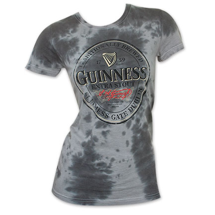 Guinness Women's Tie Dye Beer Logo T-Shirt
