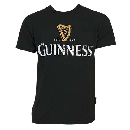 Guinness Distressed Logo Tee Shirt