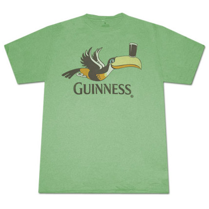 Guinness Toucan Pint Heather Green Graphic TShirt