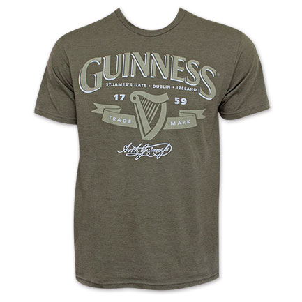 Guinness Green Men's St. James Gate Beer Logo Tee Shirt