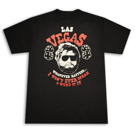 The Hangover Alan Vegas Whatever Happens Black Graphic Tee Shirt
