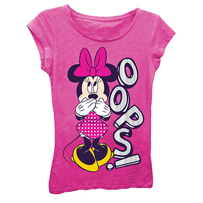 Disney Minnie Mouse Girls 7-16 Pink Oops Tee Shirt