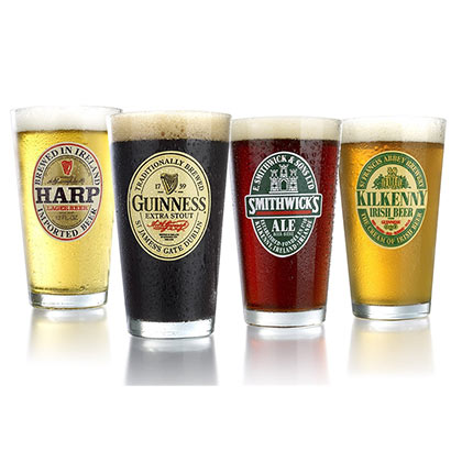 Irish Beer Pint Glass Set