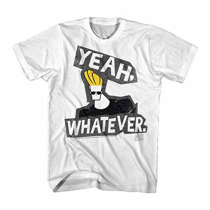 Johnny Bravo Yeah Whatever White T-Shirt