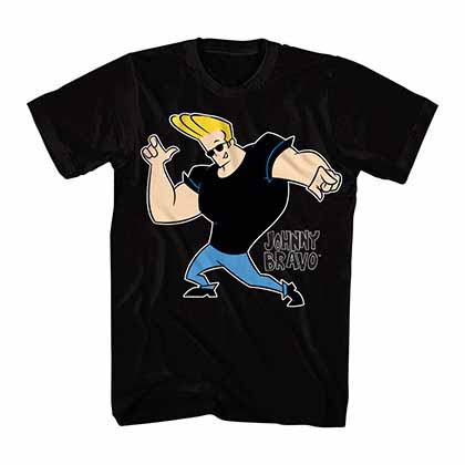 Johnny Bravo Big John Black T-Shirt