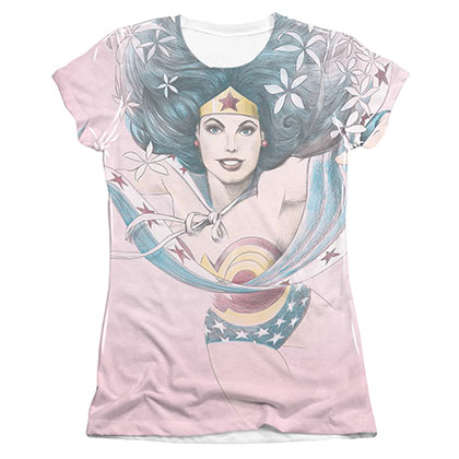 Wonder Woman Sketched Sublimation Juniors T-Shirt