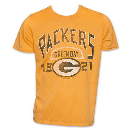 Junk Food NFL Football Green Bay Packers 1921 T Shirt - Yellow