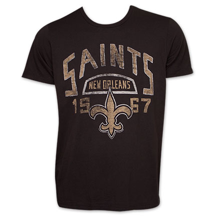 Junk Food NFL Football New Orleans Saints 1967 Tee Shirt - Black