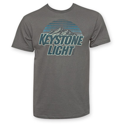 Keystone Light Men's Blue Logo Grey T-Shirt