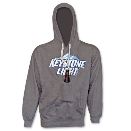 Keystone Beer New Logo Pouch Hooded Sweat Shirt - Grey