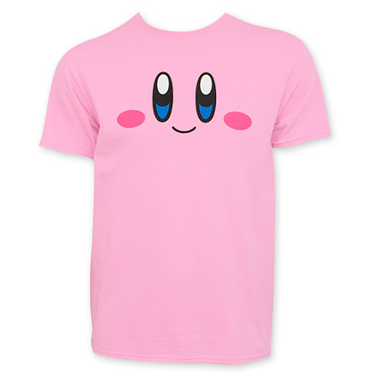 Nintendo Men's Pink Kirby Face Tee Shirt