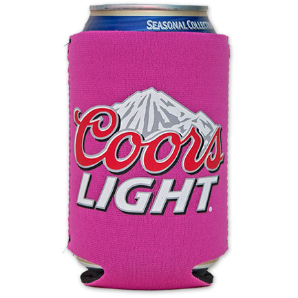 Coors Light Logo Cooler Can Koozie - Pink