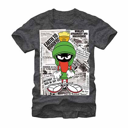 Looney Tunes In the Papers Gray T-Shirt