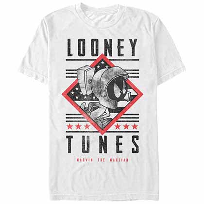 Looney Tunes Marvin Text White T-Shirt