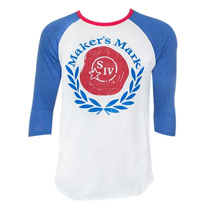 Men's Maker's Mark Laurel Blue Baseball T-Shirt