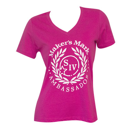 Women's Maker's Mark Pink V-Neck T-Shirt