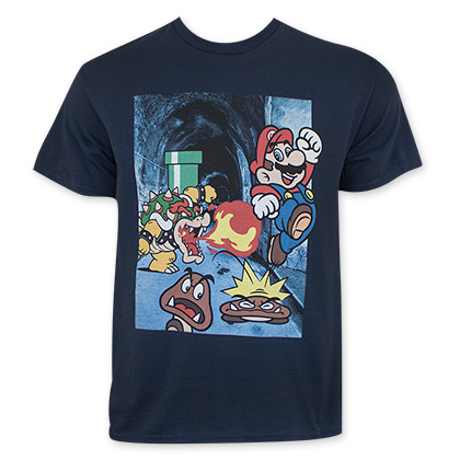 Nintendo Mario Jumping On Goomba Men's Tee Shirt
