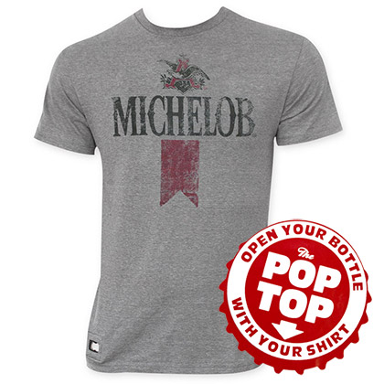 Michelob Men's Gray Retro Pop Top T-Shirt