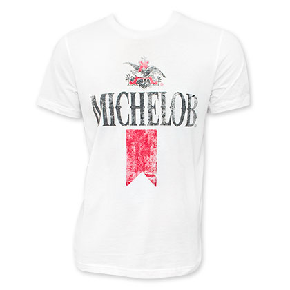 Michelob Men's White Vintage Beer Logo T-Shirt