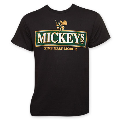 Mickey's Fine Malt Black Beer Logo T-Shirt