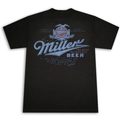 Miller Beer Vintage Post Prohibition Retro Men's Black T-Shirt