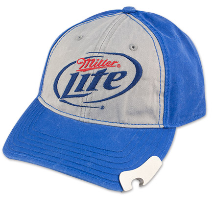 Miller Lite Trucker Opener Hat - Blue and Gray