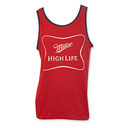 Miller High Life Red Men's White Logo Tank Top