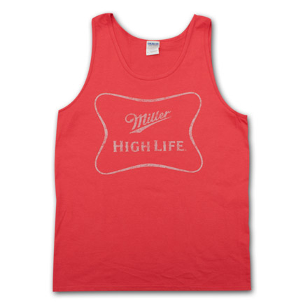 Miller High Life Faded Logo Red Mens Tank Top