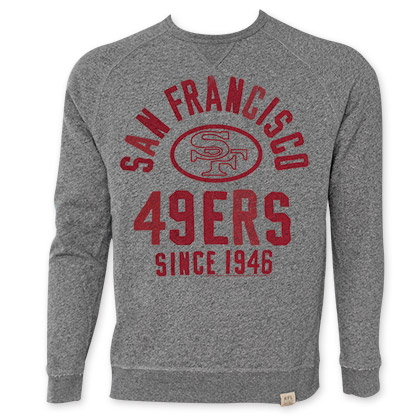 NFL San Francisco 49ers Grey Junk Food Crewneck Sweatshirt