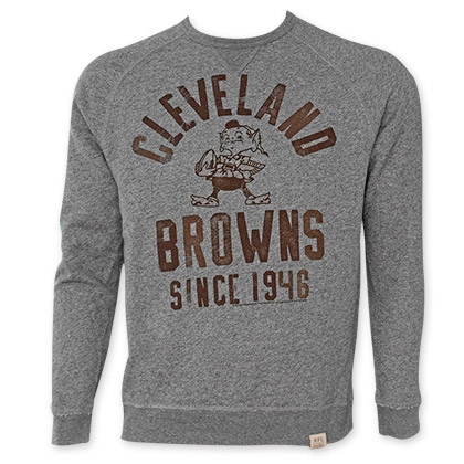 NFL Cleveland Browns Grey Junk Food Crewneck Sweatshirt