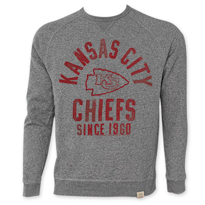 NFL Kansas City Chiefs Grey Junk Food Crewneck Sweatshirt