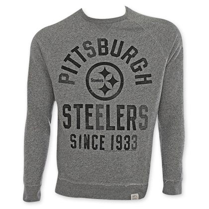 NFL Pittsburgh Steelers Grey Junk Food Crewneck Sweatshirt