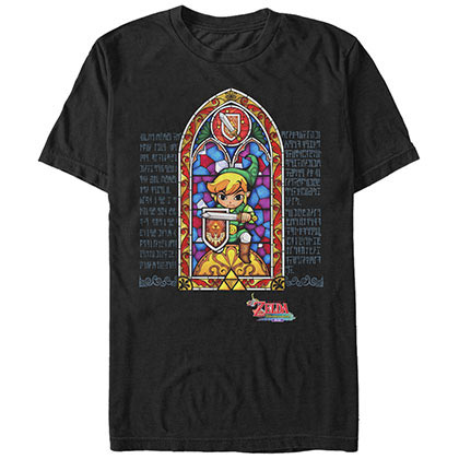 Nintendo Stained Glass Black T-Shirt