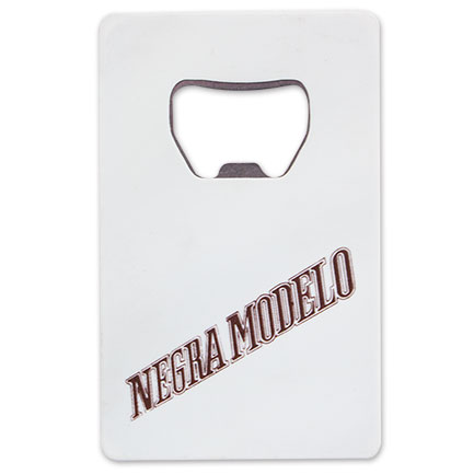 Negro Modela White Credit Card Bottle Opener