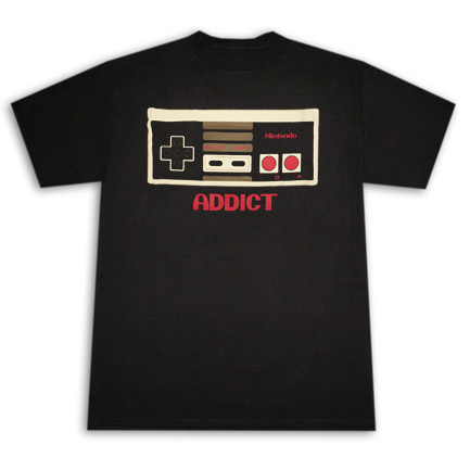 Nintendo NES Controller Addict T-Shirt Black