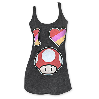 Nintendo I Heart Mushrooms Women's Tank Top