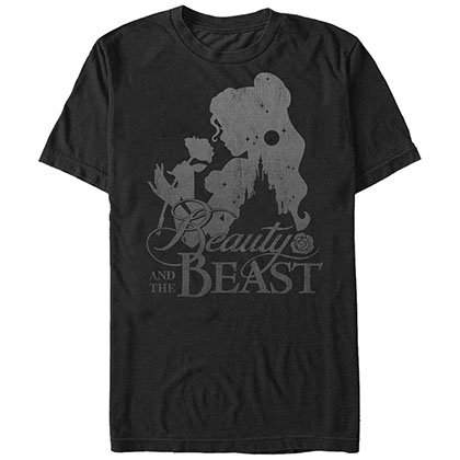 Disney Beauty And The Beast Silhouette Black T-Shirt