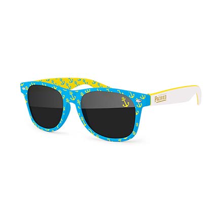 Pacifico Teal And Yellow Wayfarer Sunglasses