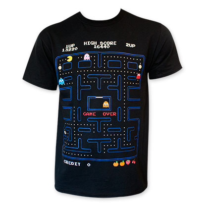 Pac-Man Men's Black Game Board T-Shirt