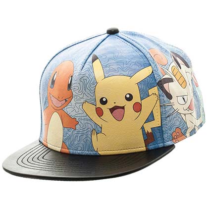 Pokemon Pikachu Charmander and Meowth Baseball Hat