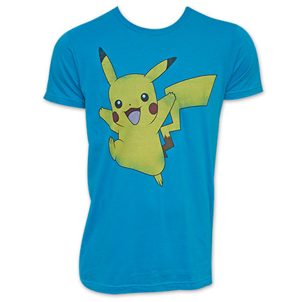 Men's Blue Pikachu Pokemon Tee Shirt