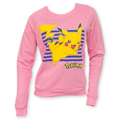 Pokemon Pink Women's Pikachu Crew Neck Sweatshirt