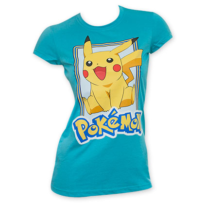 Pokemon Pikachu Women's Blue Jump T-Shirt