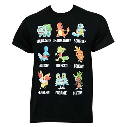 Pokemon Character List Tee Shirt